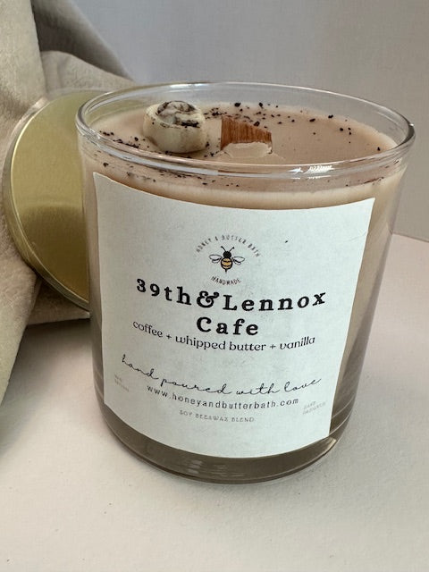 39th & LENNOX CAFE - Natural Hand Poured Soy Beeswax Candle