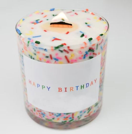 Happy Birthday Candle - Hand Poured Soy Beeswax Candle