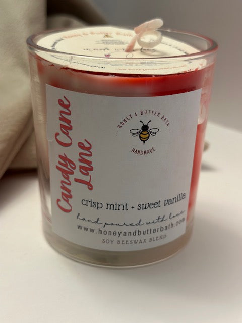 CANDY CANE LANE - Natural Hand Poured Soy Beeswax Candle