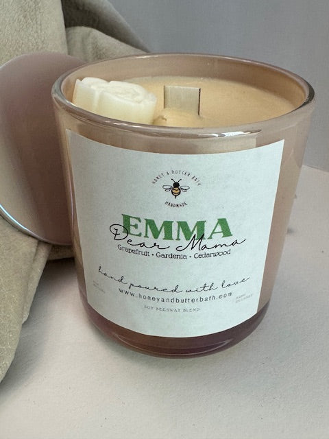 "EMMA" (Dear Mama) - Natural Hand Poured Soy Beeswax Candle